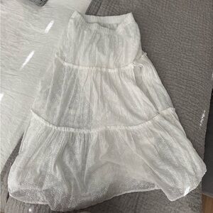 Elegant White Eyelet Skirt